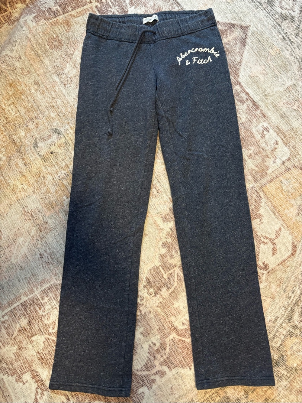 Abercrombie & Fitch Girls' Dark Charcoal Sweatpants with Script Logo
